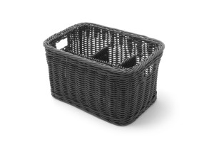 Koszyk na sztućce HENDI czarny 260x180x(H)150mm