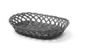 Koszyk pleciony HENDI owalny czarny 320x230x(H)55mm
