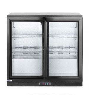 Lodówka barowa z podwójnymi drzwiami suwanymi Arktic 197L czarny 220-240V/160W 900x520x(H)865mm