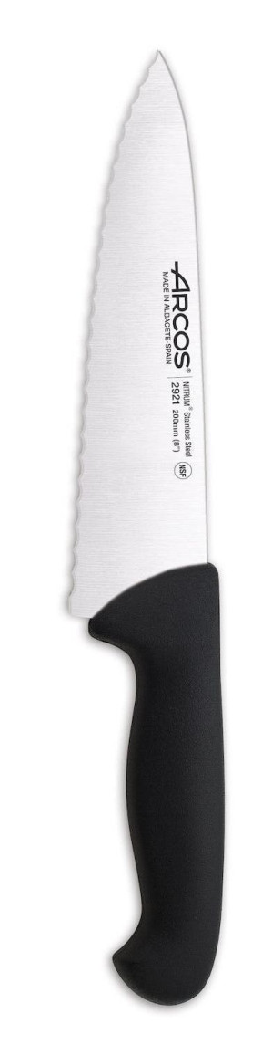 Nóż szefa kuchni ząbkowany seria 2900 Arcos czarny (L)333mm