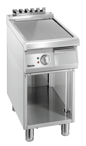 Płyta grillowa elektryczna 700, szer. 400, Ryflowana Bartscher
