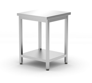 Stół centralny z półką - skręcany głębokość 600 mm HENDI Budget Line 600x600x(H)850mm