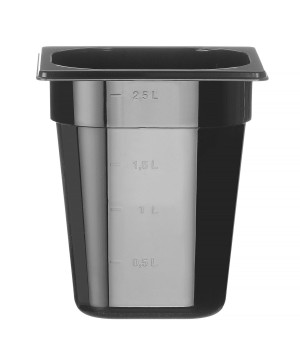 Pojemnik GN 1/6 z czarnego poliwęglanu HENDI Profi Line GN 1/6 3,4L czarny 176x162x(H)200mm