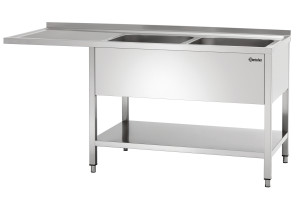 Stół ze zlewem 2-komorowy z ociekaczem prawy 1800x700mm Bartscher