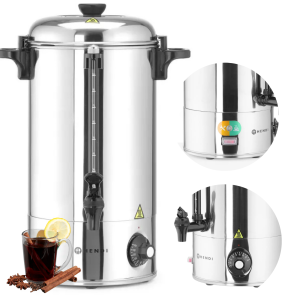 Warnik do wody lub grzańca o pojedynczych ściankach HENDI 9L srebrny 230V/2200W 370x332x(H)472mm