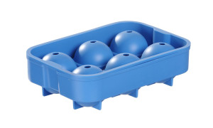 Forma do kostek lodu w kształcie kuli BarUp niebieski 180x125x(H)50mm
