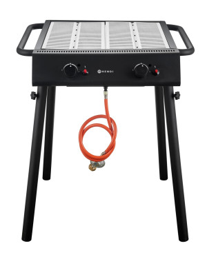 Xantos Black Grill gazowy HENDI czarny 9,5kW 770x710x(H)870mm