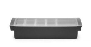 Pojemnik barmański na dodatki do drinków - 5 wkładów BarUp czarny 480x150x(H)100mm
