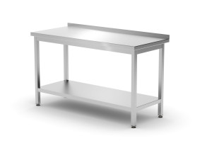 Stół przyścienny z półką - skręcany głębokość 600 mm HENDI Kitchen Line 1400x600x850 mm 1400x600x(H)850mm