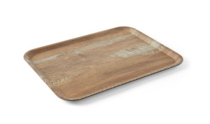 Taca do serwowania z laminatem z melaminy antypoślizgowa z wzorem drewna HENDI drewno 370x530mm