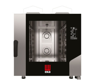 Piec konwekcyjno-parowy Millennial Black Mask Bakery 6× 600×400 mm - sterowany elektronicznie gazowy Tecnoeka 230V/500W 135kW 850x1035x(H)951mm