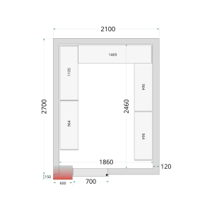 Panele do pomieszczenia chłodniczego 120 mm CR 210x270x220 | TEFCOLD