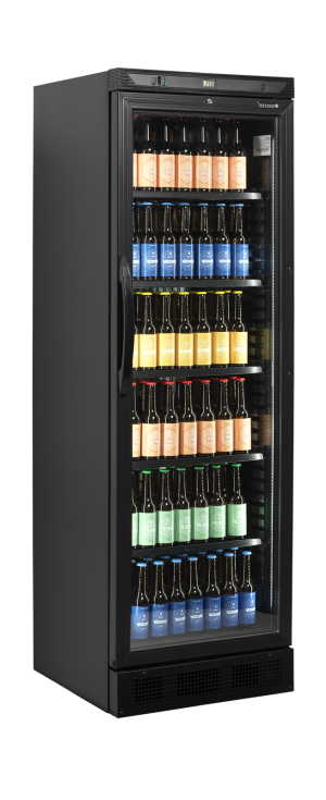 Czarna chłodziarka na butelki CEV425 Black | TEFCOLD