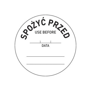 Etykiety Food Safety wielorazowe - „SPOŻYĆ PRZED” HENDI 500 szt. w rolce 500 szt. ø50mm