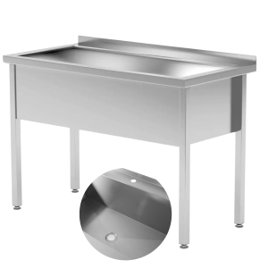 Stół z pojedynczym zlewem - spawany HENDI Profi Line 800x600x(H)850mm
