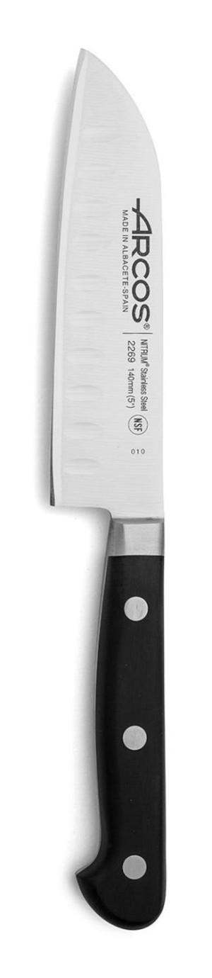 Nóż Santoku ze szlifem kulowym seria ÓPERA Arcos czarny (L)262mm