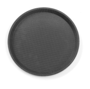 Taca do serwowania z polipropylenu antypoślizgowa okrągła czarna HENDI 410x(H)20mm