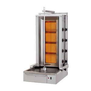 Opiekacz gazowy kebab MELTEM MB-4 z dolnym napędem, 4 palnikowy, 70kg, 12,9kW, Gaz ziemny