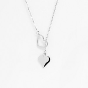 ANIA KRUK NASZYJNIK Z SERCEM; SYMBOL PIK, SREBRNY