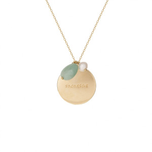 ANIA KRUK NASZYJNIK AMULET "SZCZĘŚCIE"; SREBRNY POZŁACANY