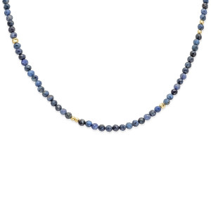 ANIA KRUK CHOKER Z DUMORTIERYTEM; SREBRNY POZŁACANY