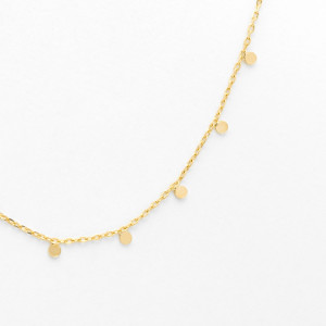 ANIA KRUK Choker z blaszkami; srebrny pozłacany