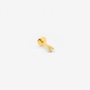 ANIA KRUK KOLCZYK DO PIERCINGU Z CYRKONIĄ 1,5 MM SREBRNY POZŁACANY