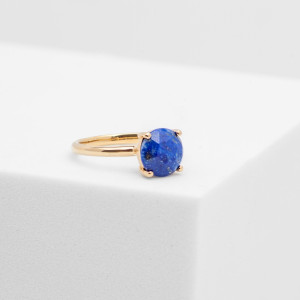 ANIA KRUK PIERŚCIONEK Z LAPIS LAZULI; SREBRNY POZŁACANY