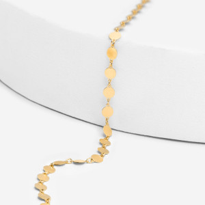 ANIA KRUK Choker z blaszek; srebrny pozłacany