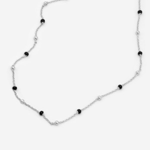 ANIA KRUK Choker z kuleczkami; i emalią, srebrny