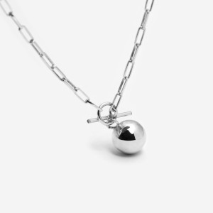 ANIA KRUK Choker z kulką; srebrny