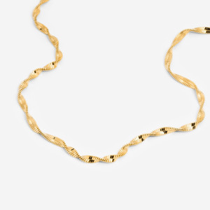 ANIA KRUK Choker singapur; srebrny pozłacany