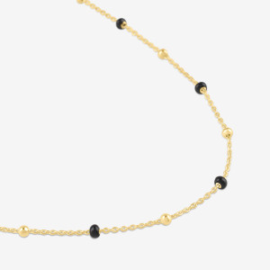 ANIA KRUK Choker z kuleczkami; i emalią, srebrny pozłacany