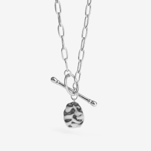 ANIA KRUK Choker z gniecioną blaszką; rodowany