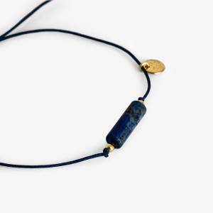 ANIA KRUK Bransoletka sznurkowa; z lapis lazuli