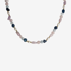 ANIA KRUK Choker z kamieniami; srebrny pozłacany