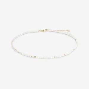 ANIA KRUK Choker z kamieniem księżycowym; srebrny pozłacany