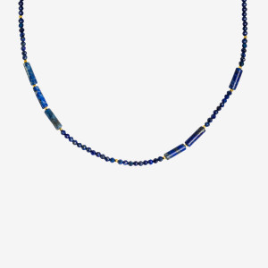 ANIA KRUK Choker z lapis lazuli; srebrny pozłacany