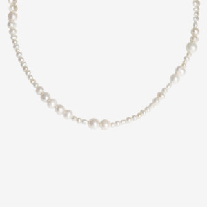 ANIA KRUK CHOKER Z PEREŁ; SREBRNY POZŁACANY