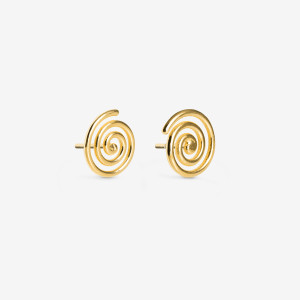 ANIA KRUK Kolczyki spirale; srebrne pozłacane