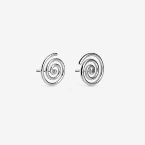 ANIA KRUK Kolczyki spirale; srebrne