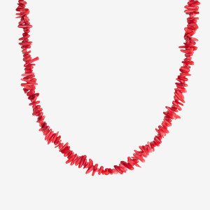 ANIA KRUK Choker z koralu; srebrny pozłacany