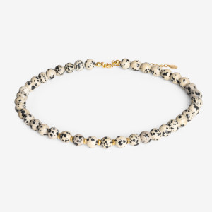 ANIA KRUK Choker z jaspisem dalmatyńskim; srebrny pozłacany