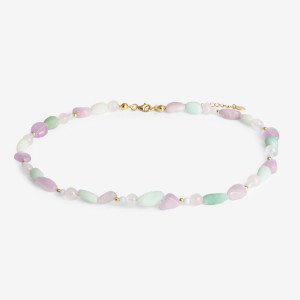 ANIA KRUK Choker z kamieniami; srebrny pozłacany