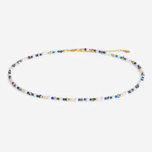 ANIA KRUK Choker z kamieniami; srebrny pozłacany