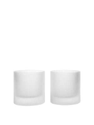 FERM LIVING szklanka RIPPLE TUMBLER szkło mrożone zestaw 2 sztuk