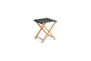 HAY stołek składany OUTDOOR MARKET STOOL-BLACK WITH BEIGE STRIPE