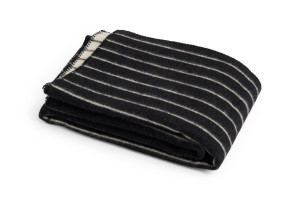 HAY koc piknikowy OUTDOOR MARKET THROW-W130 X L180-BLACK WITH BEIGE STRIPE