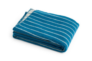 HAY koc piknikowy OUTDOOR MARKET THROW-W130 X L180-BLUE WITH BEIGE STRIPE