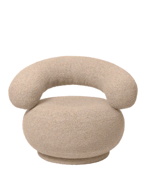 FERM LIVING fotel obrotowy ORBO Bouclé - Natural